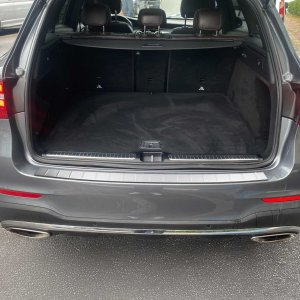 Mercedes GLC X253 Rear Bumper Sill Cover - Omac - Brushed Silver - '15-'23